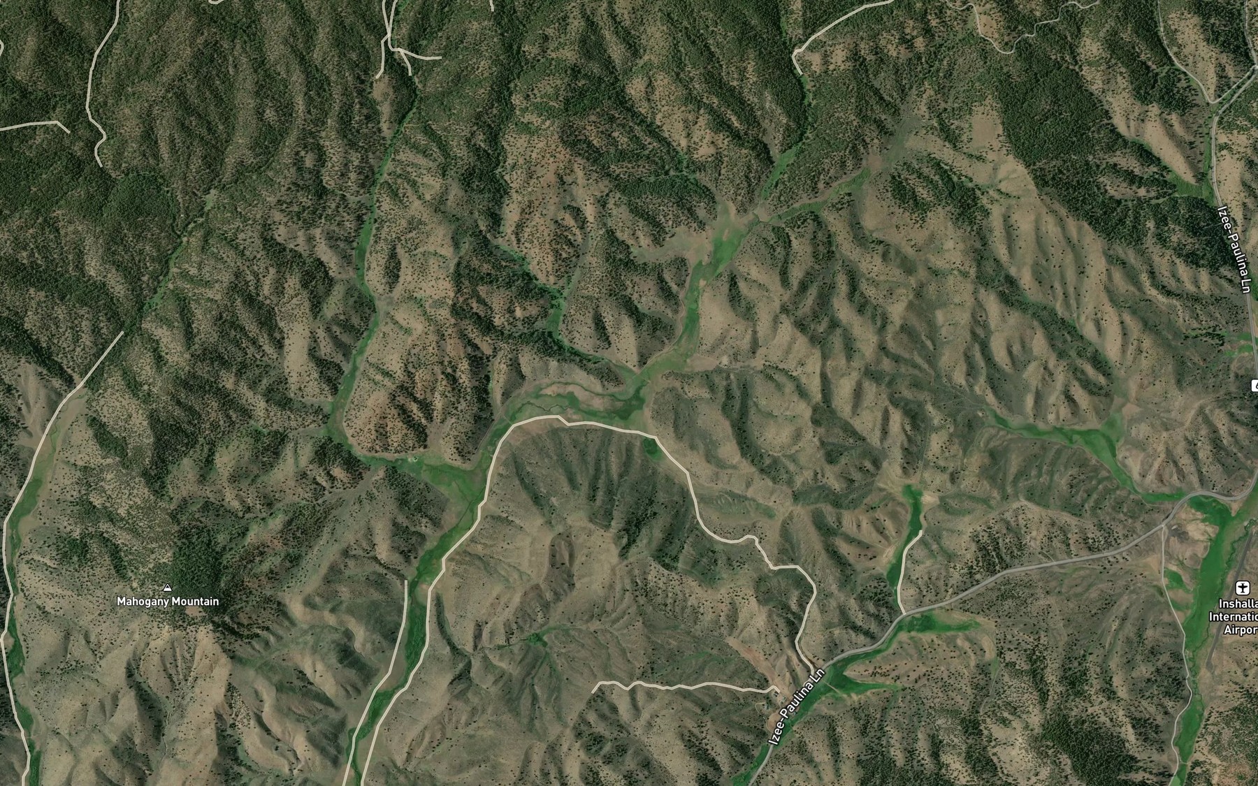 Satellite map of the Stonewall Creek