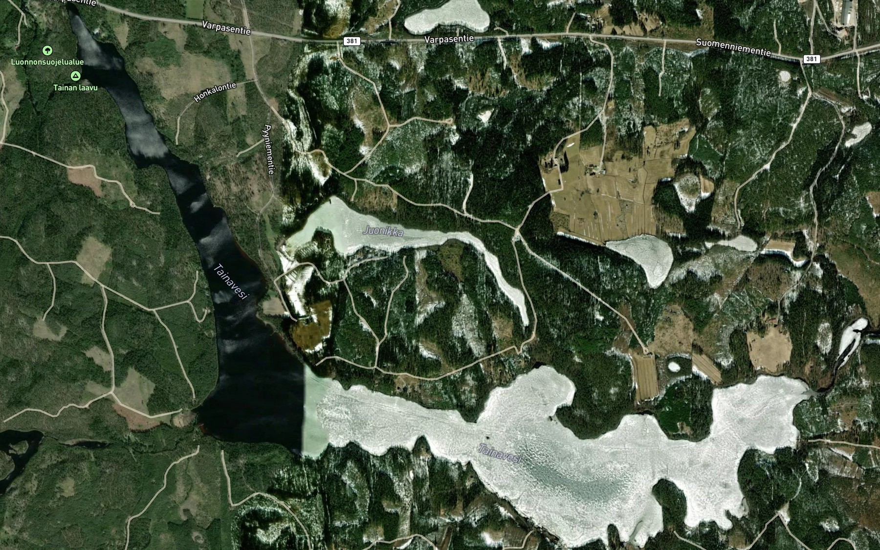 Satellite map of the Tainavesi