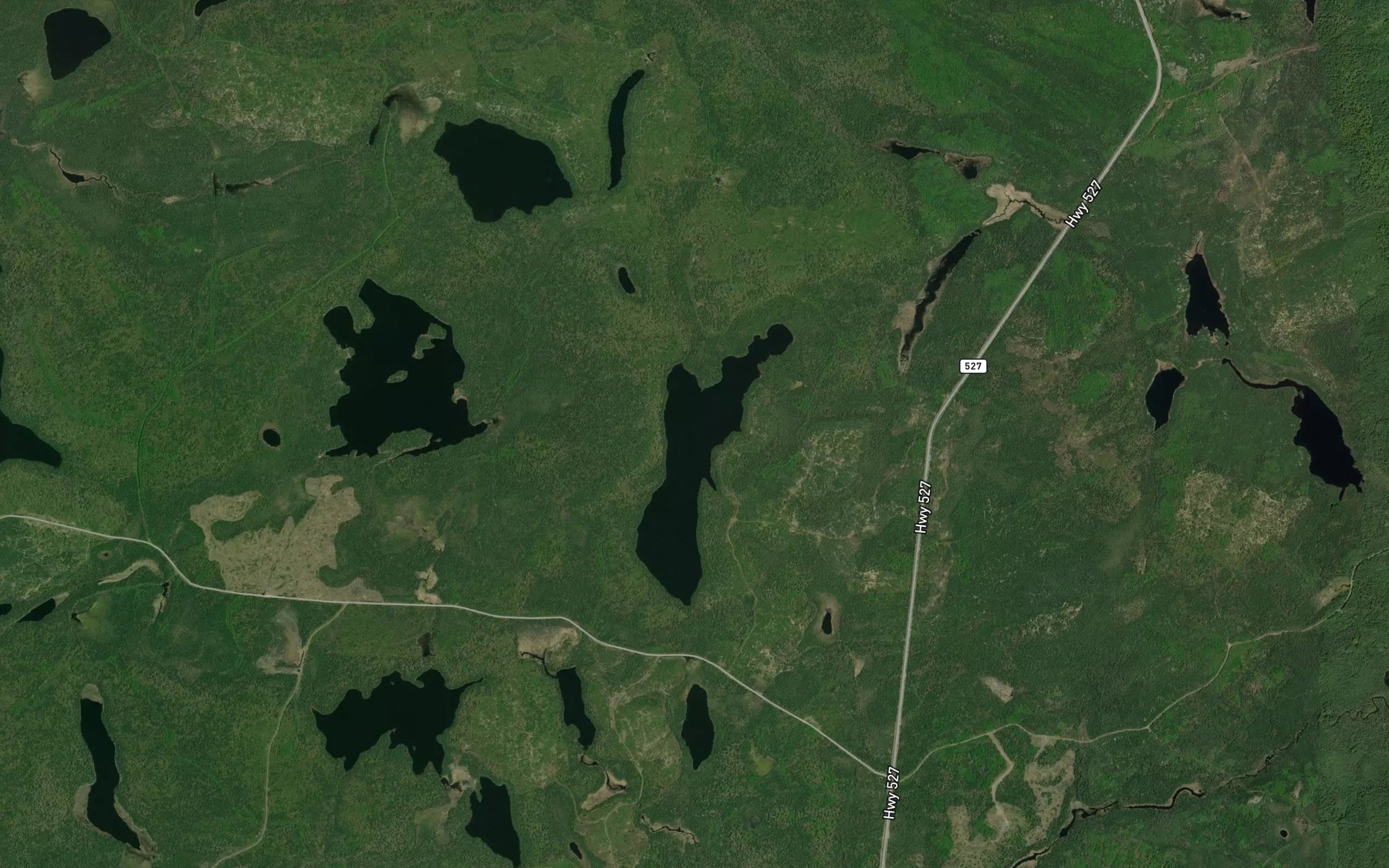 Satellite map of the Nault Lake