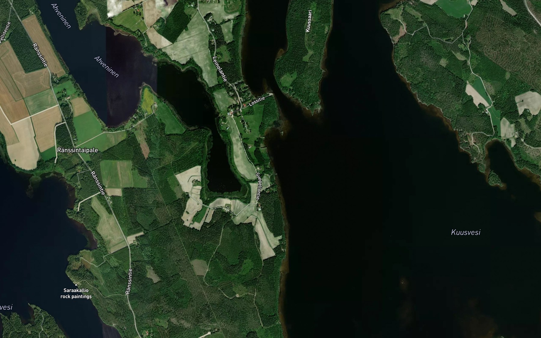 Satellite map of the Ahvenispuro