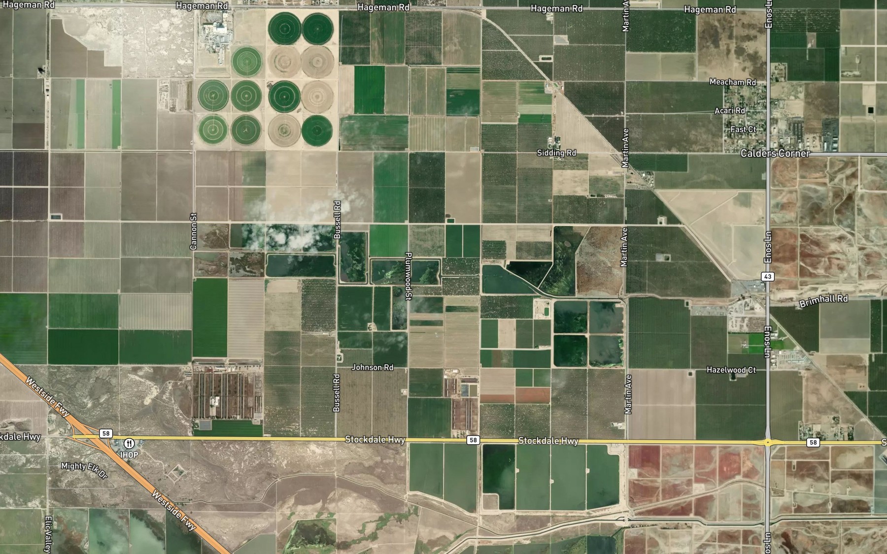 Satellite map of the Goose Lake Slough