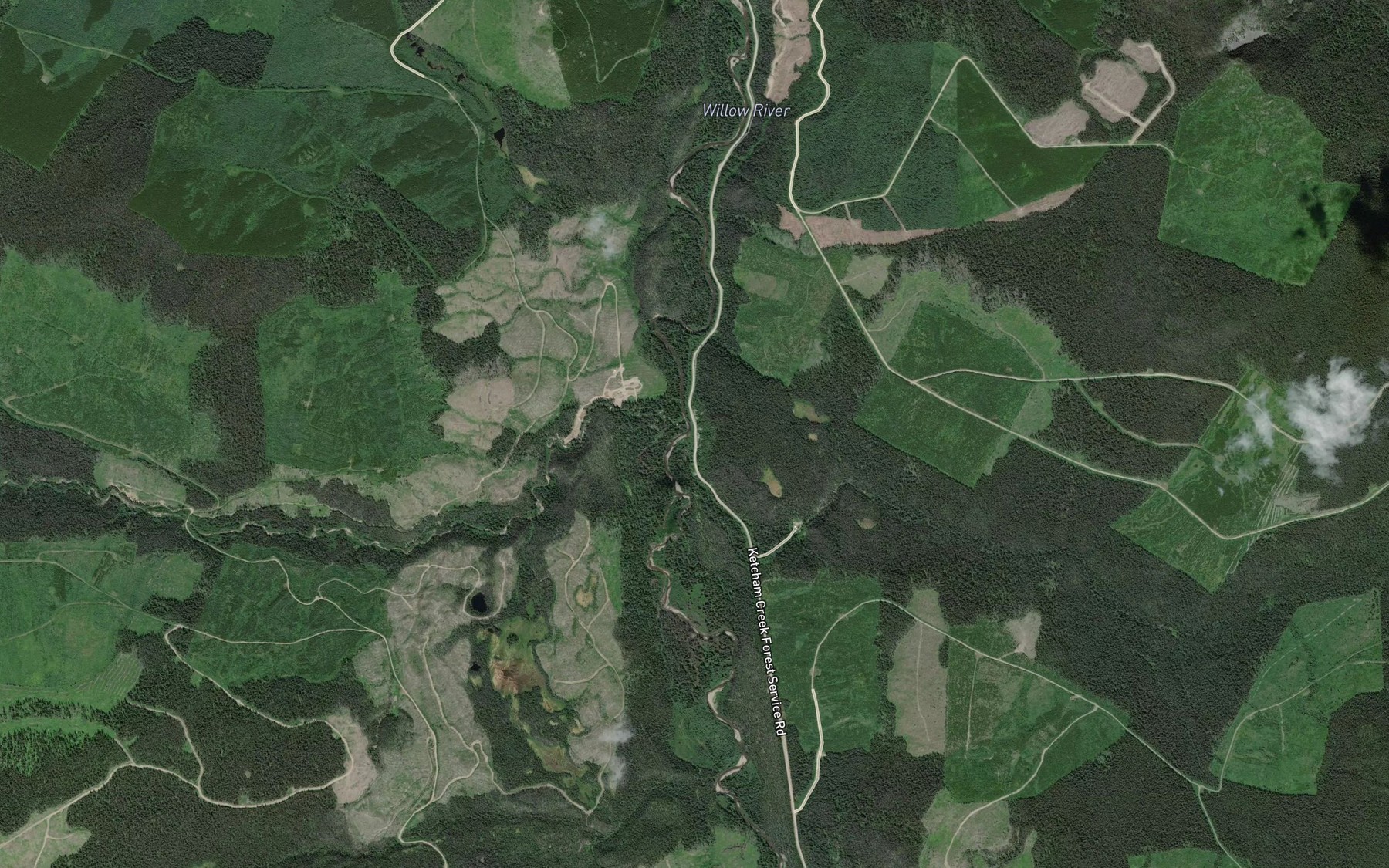 Satellite map of the Pundata Creek
