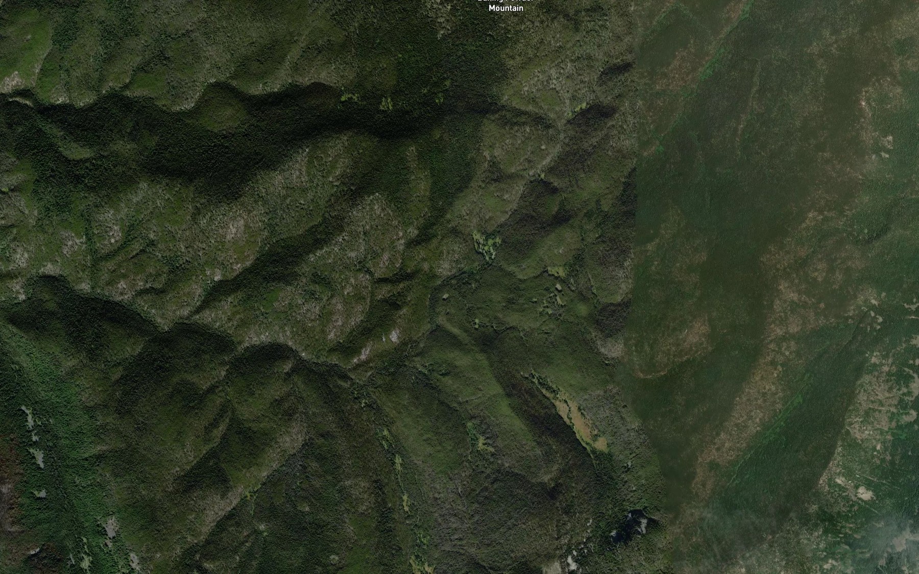 Satellite map of the Boundary Creek
