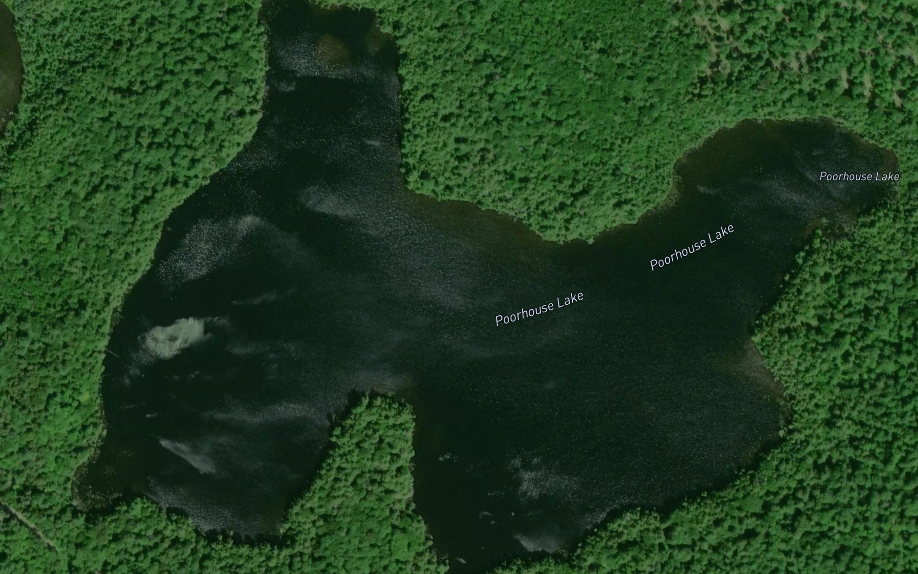 Satellite map of the Poorhouse Lake