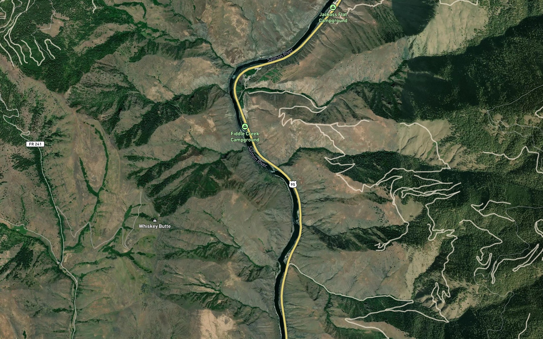 Satellite map of the Chair Creek