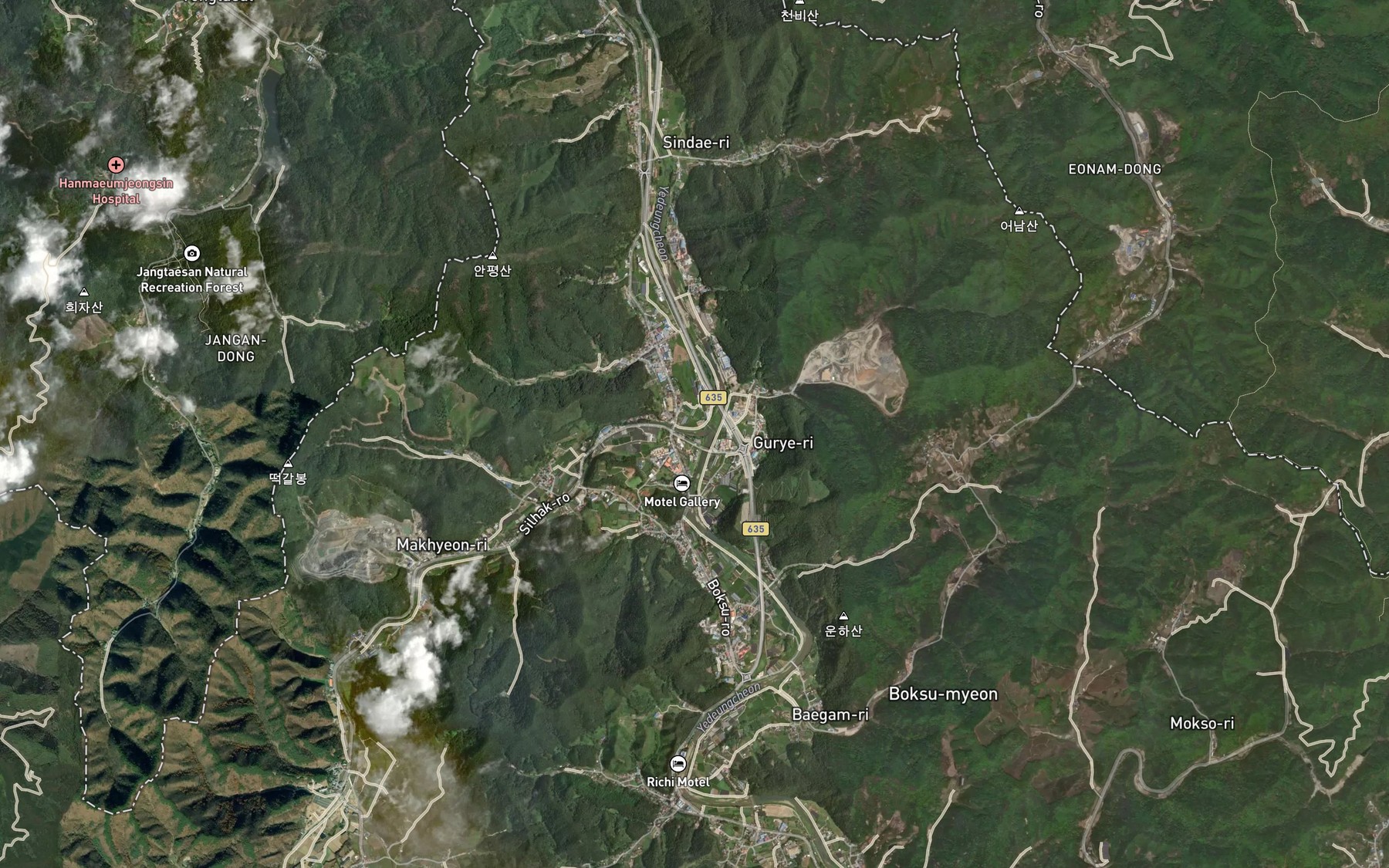 Satellite map of the Jibangcheon