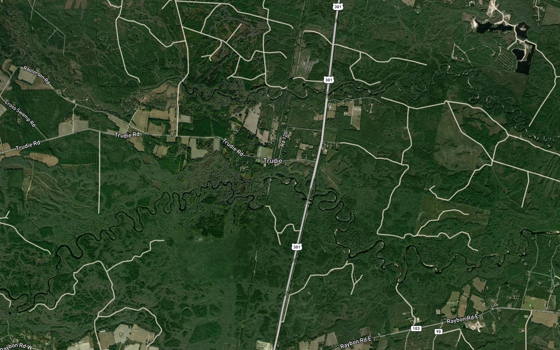 Satellite map of the Baxter Lake