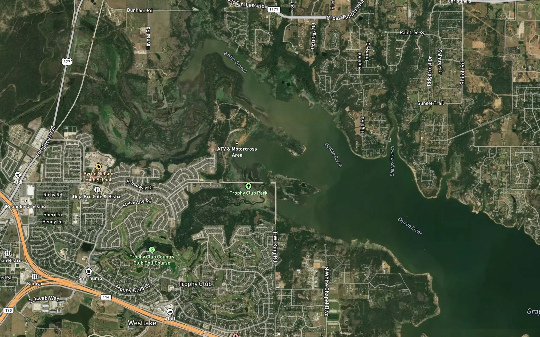 Satellite map of the Marshall Branch