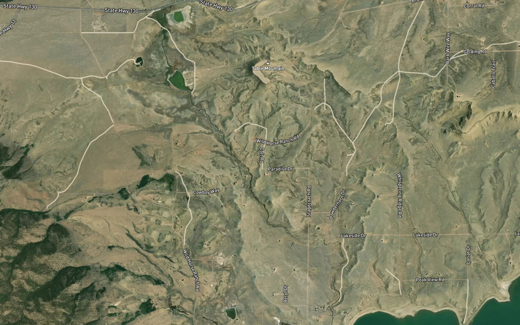 Satellite map of the Table Mountain Ditch