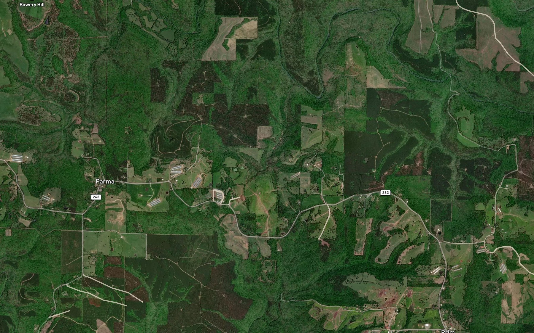 Satellite map of the Compton Spring Branch