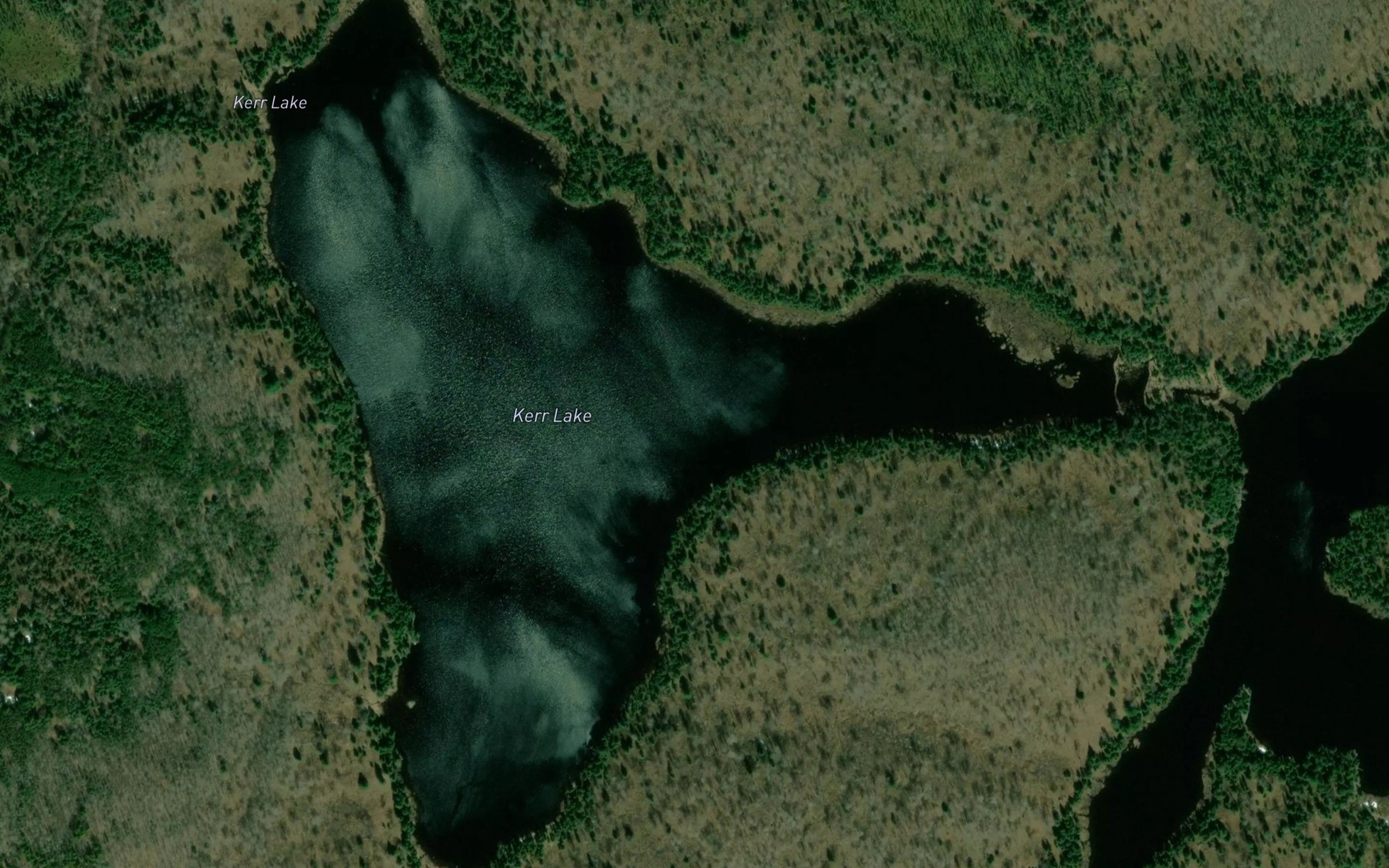Satellite map of the Kerr Lake