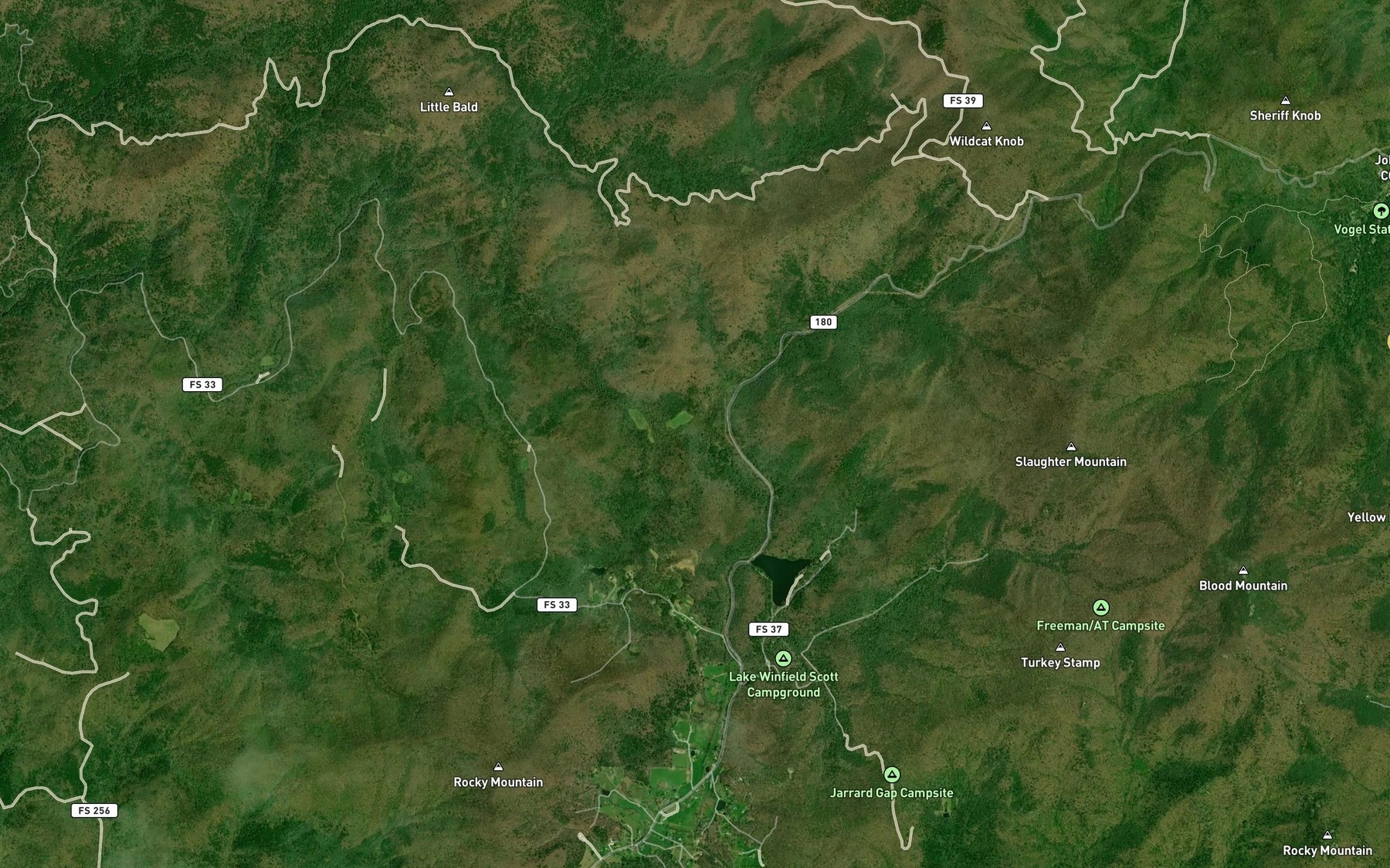 Satellite map of the Jarrard Creek