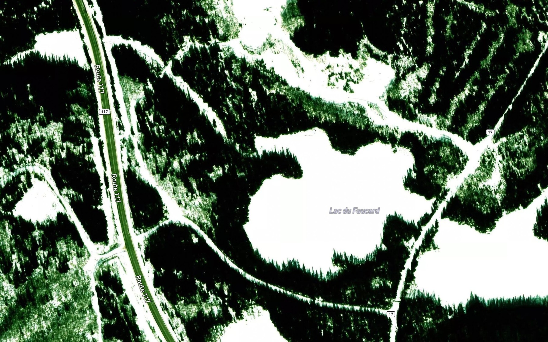 Satellite map of the Lac du Faucard