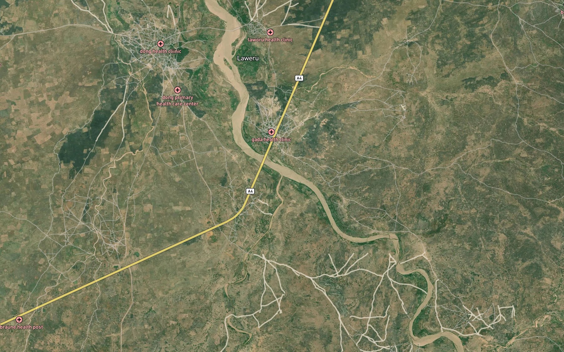 Satellite map of the River Jenche