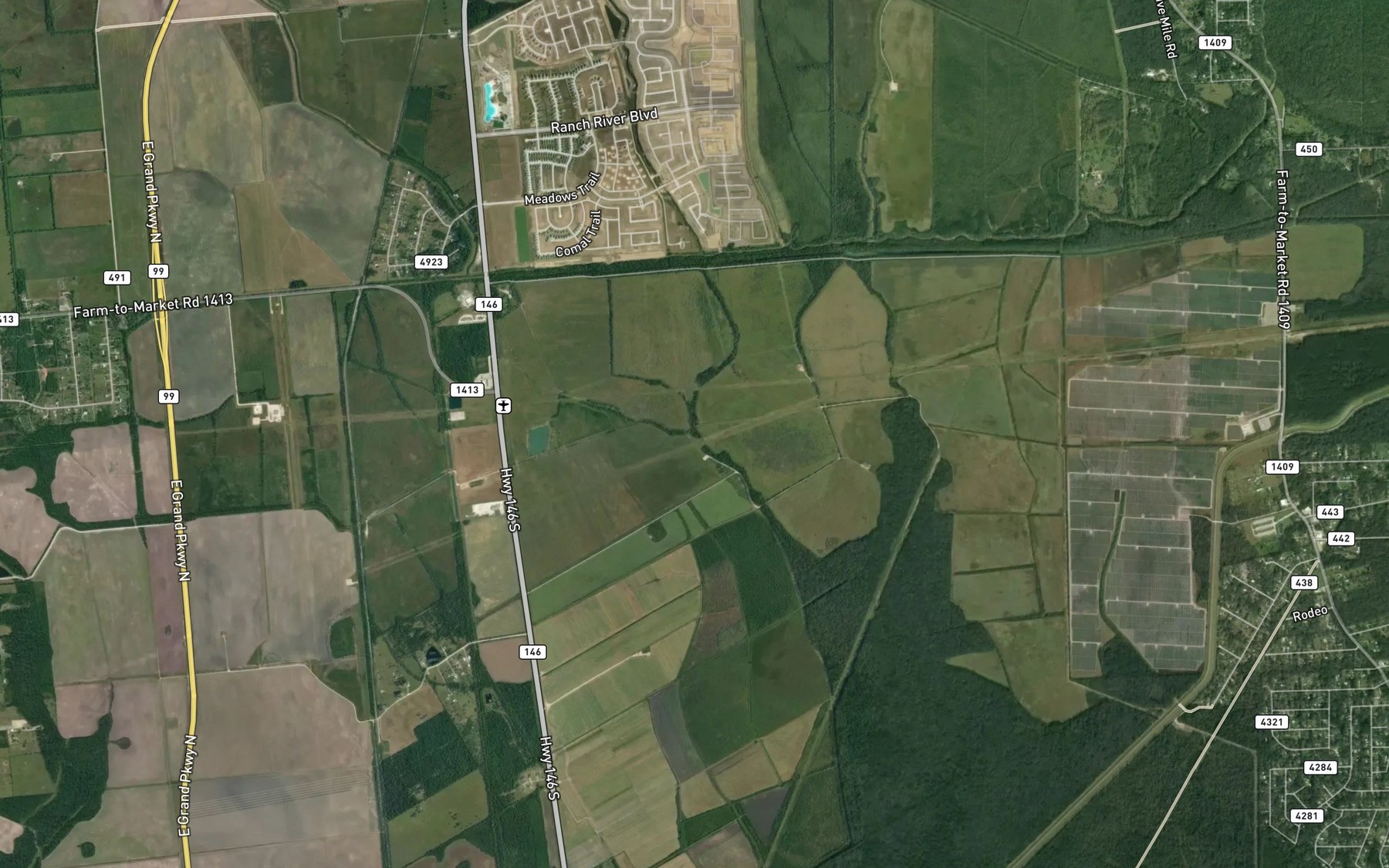 Satellite map of the East Prong Old River