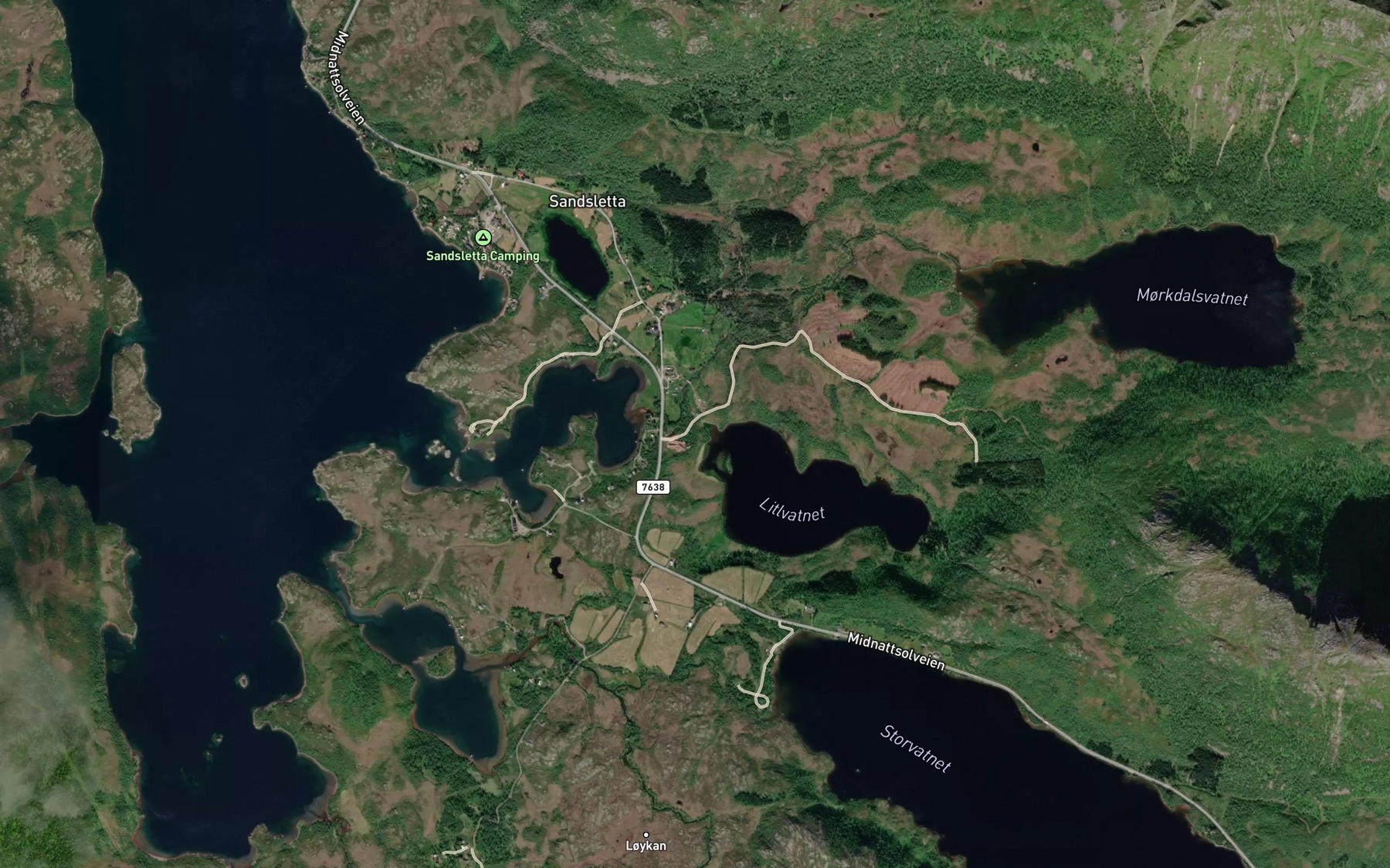Satellite map of the Lilleelva