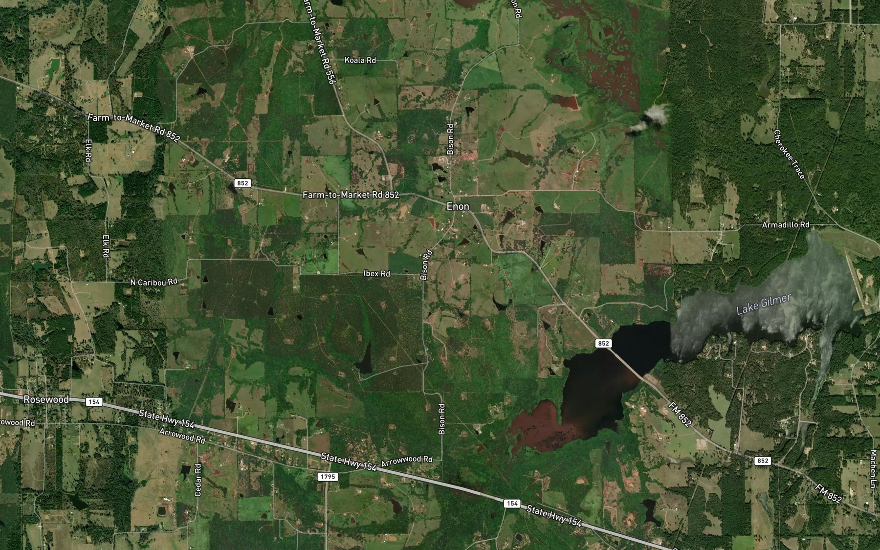 Satellite map of the Allen Lake