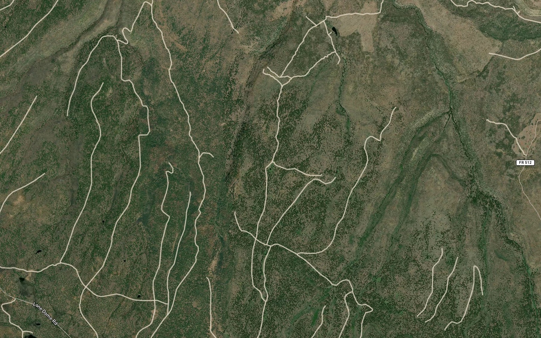 Satellite map of the Fader Reservoir