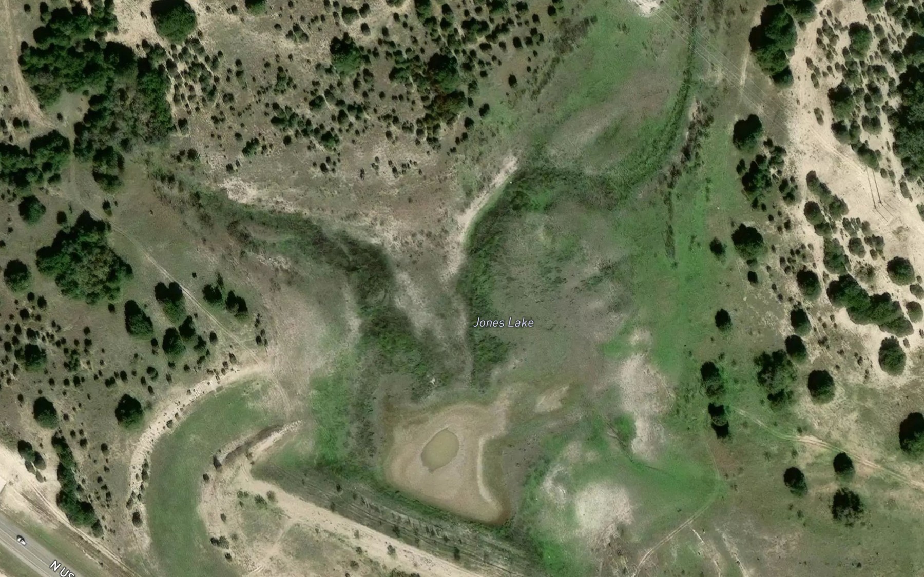 Satellite map of the Jones Lake