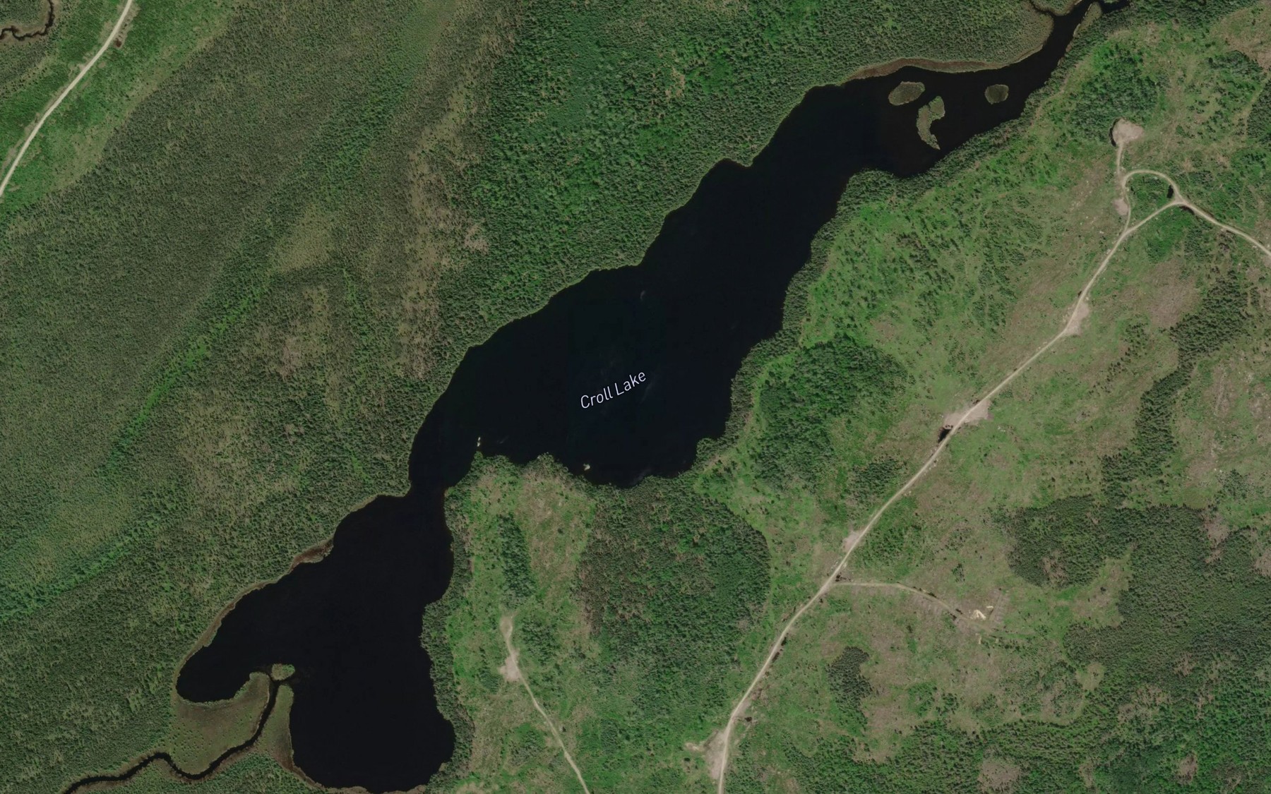 Satellite map of the Croll Lake