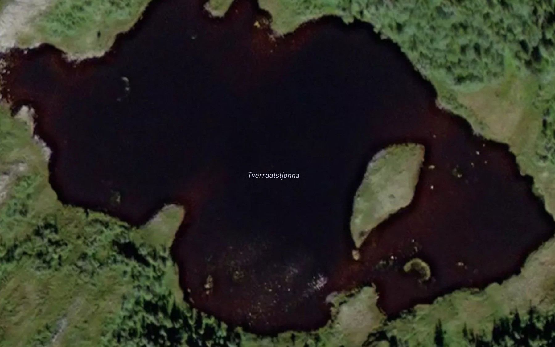 Satellite map of the Tverrdalstjorna
