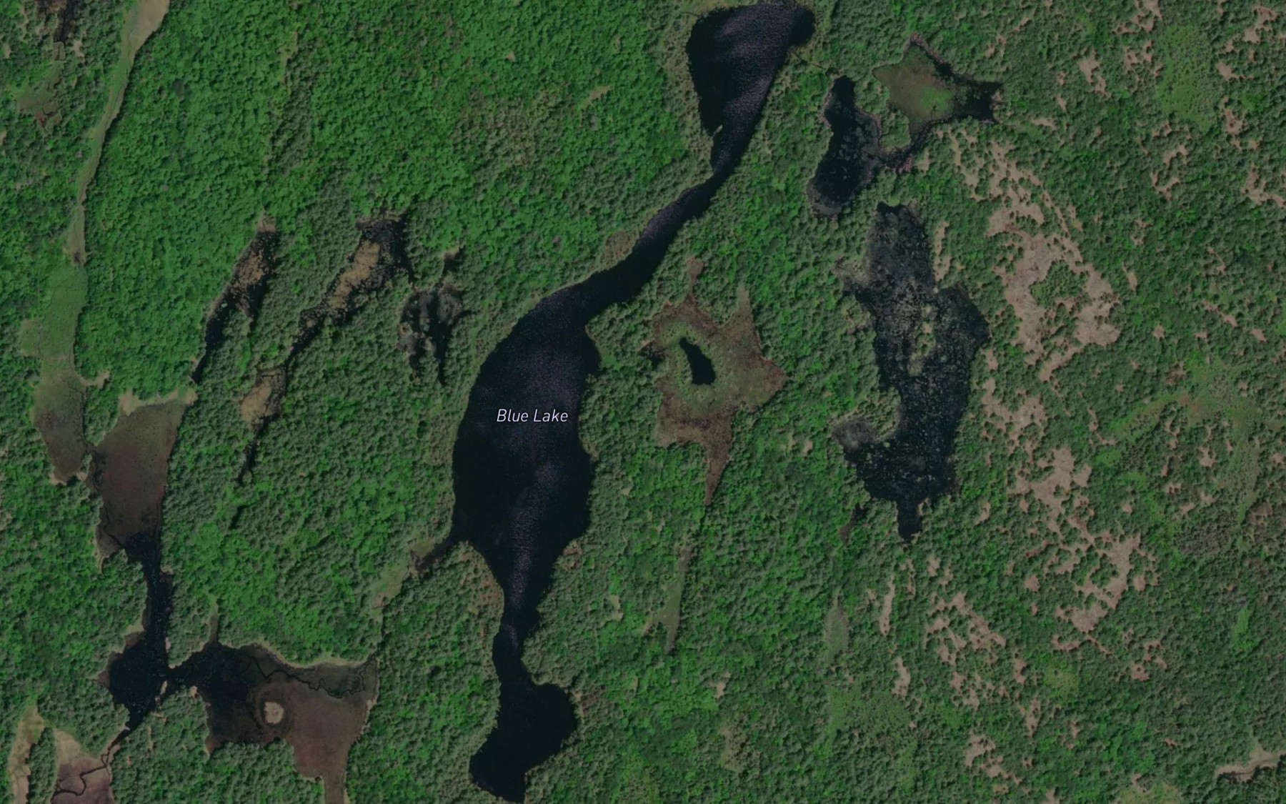 Satellite map of the Blue Lake