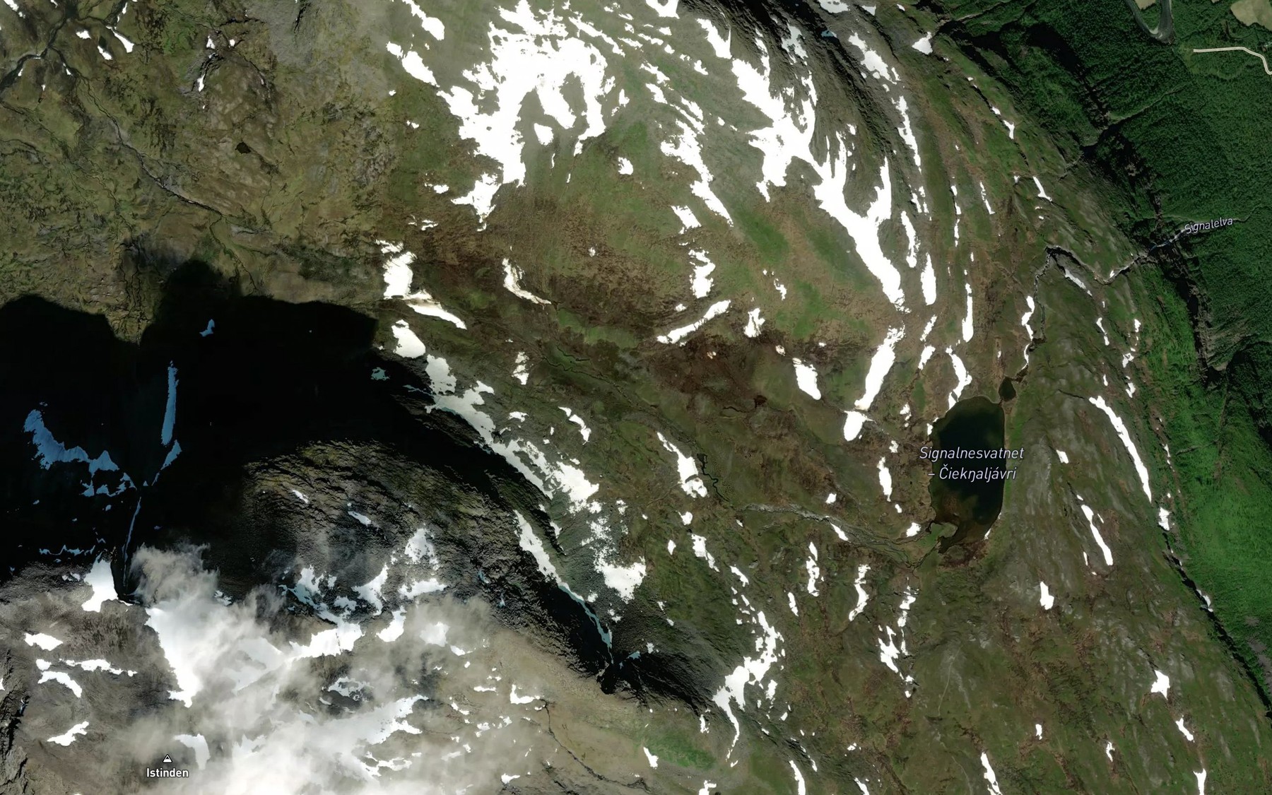 Satellite map of the Cieknaljavrrejohka