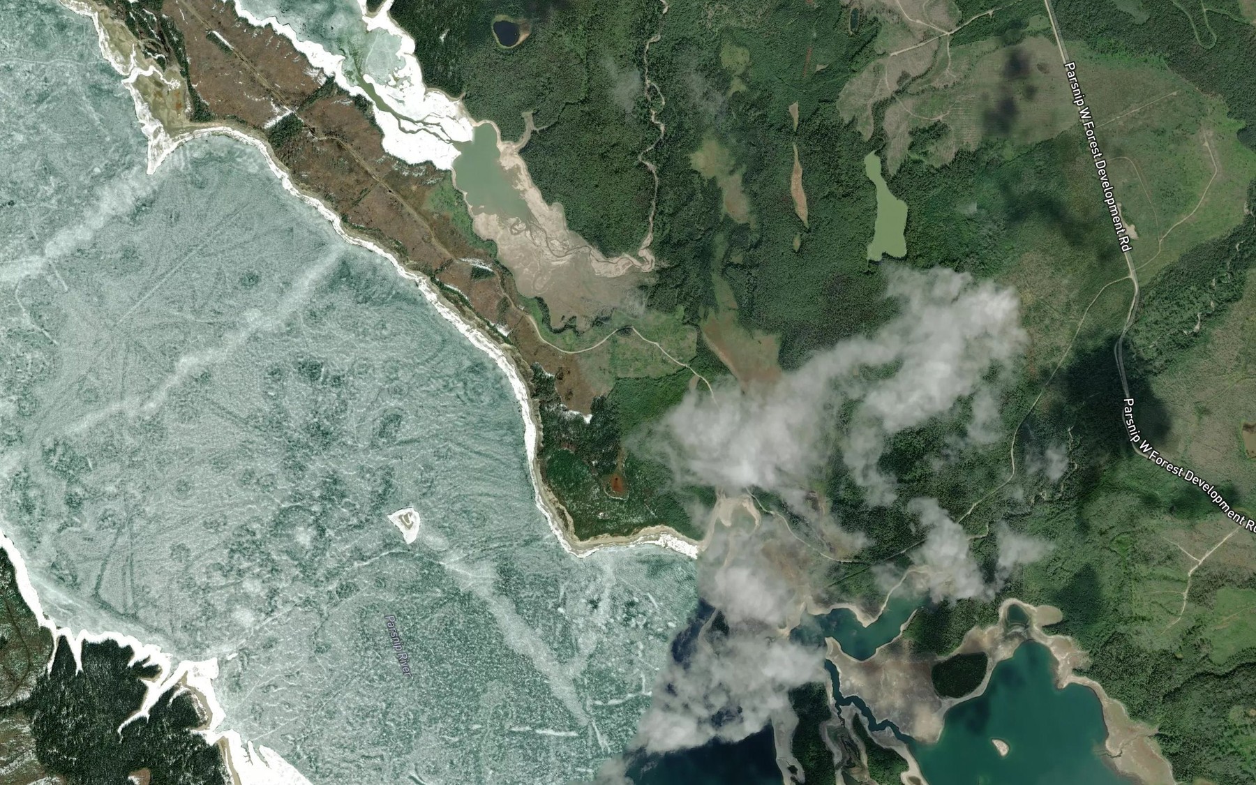 Satellite map of the Tony Creek