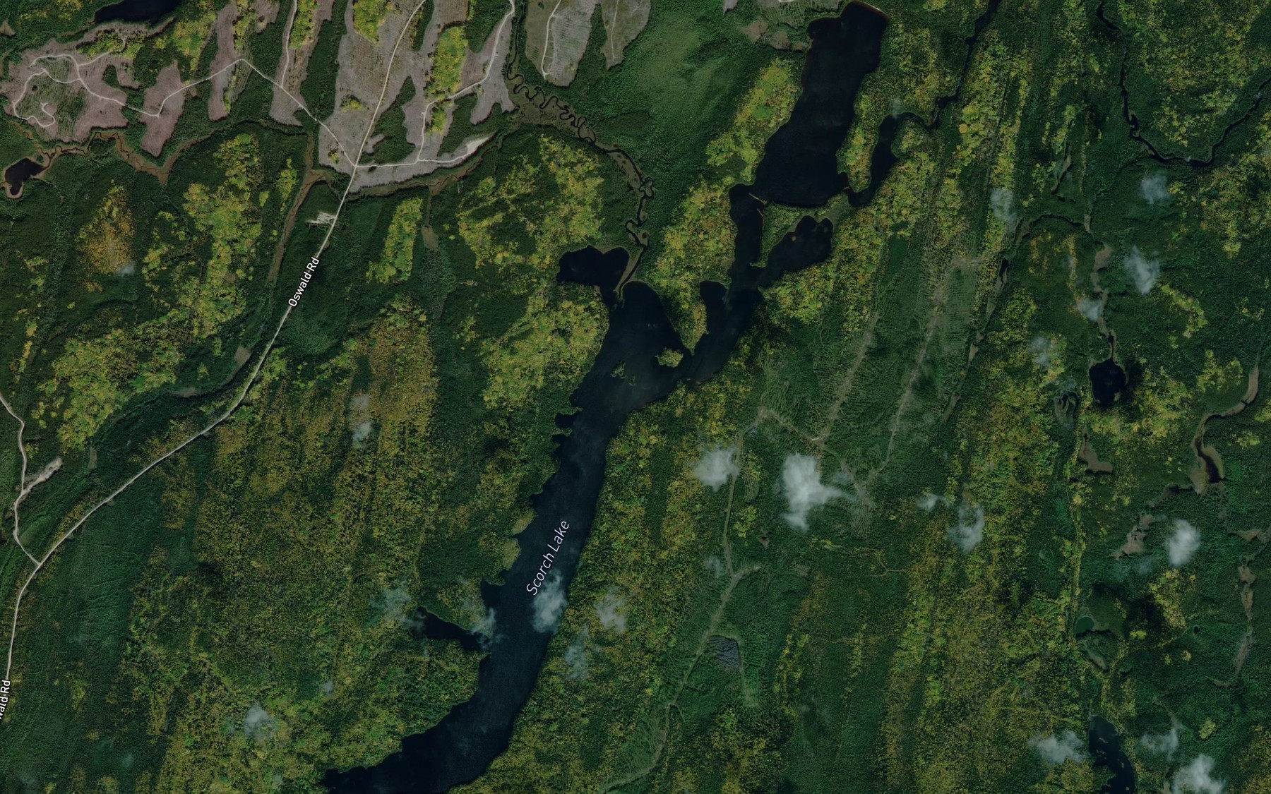 Satellite map of the Scorch Lake
