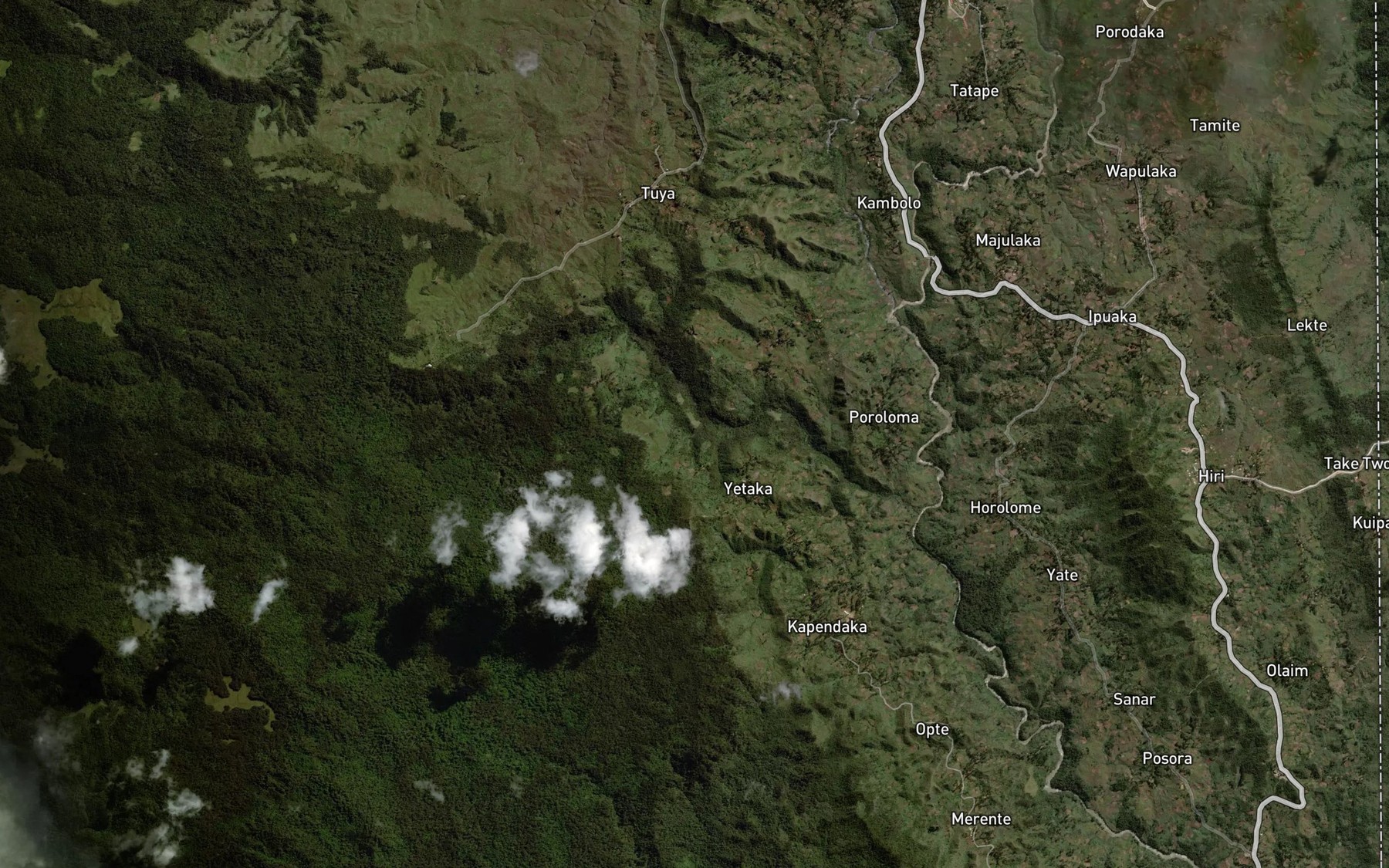 Satellite map of the Margarima River