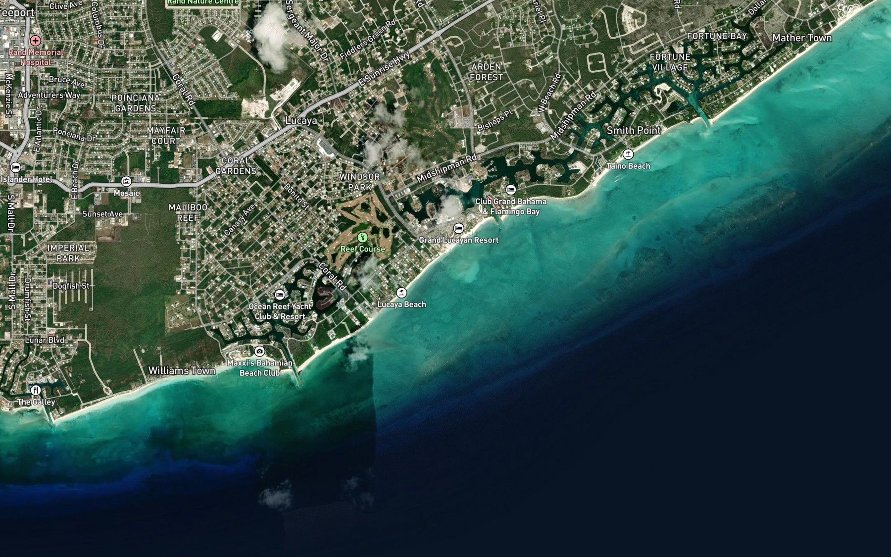 Satellite map of the Bell Channel