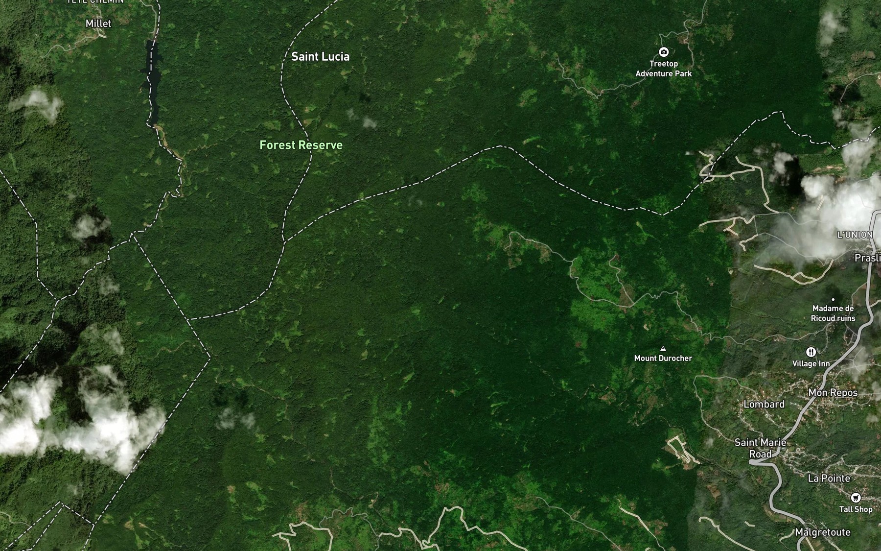 Satellite map of the Ravine Bazile