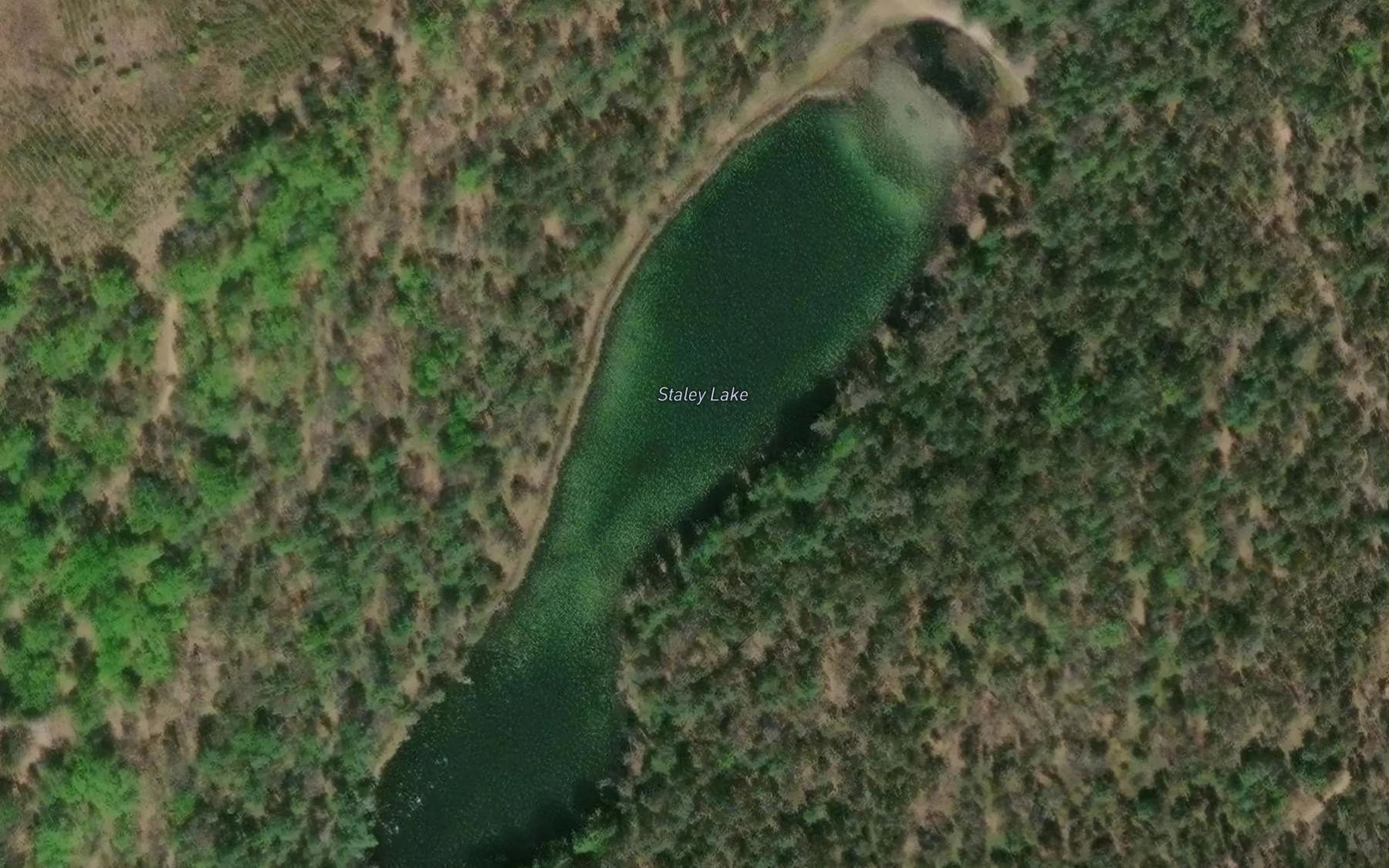 Satellite map of the Staley Lake