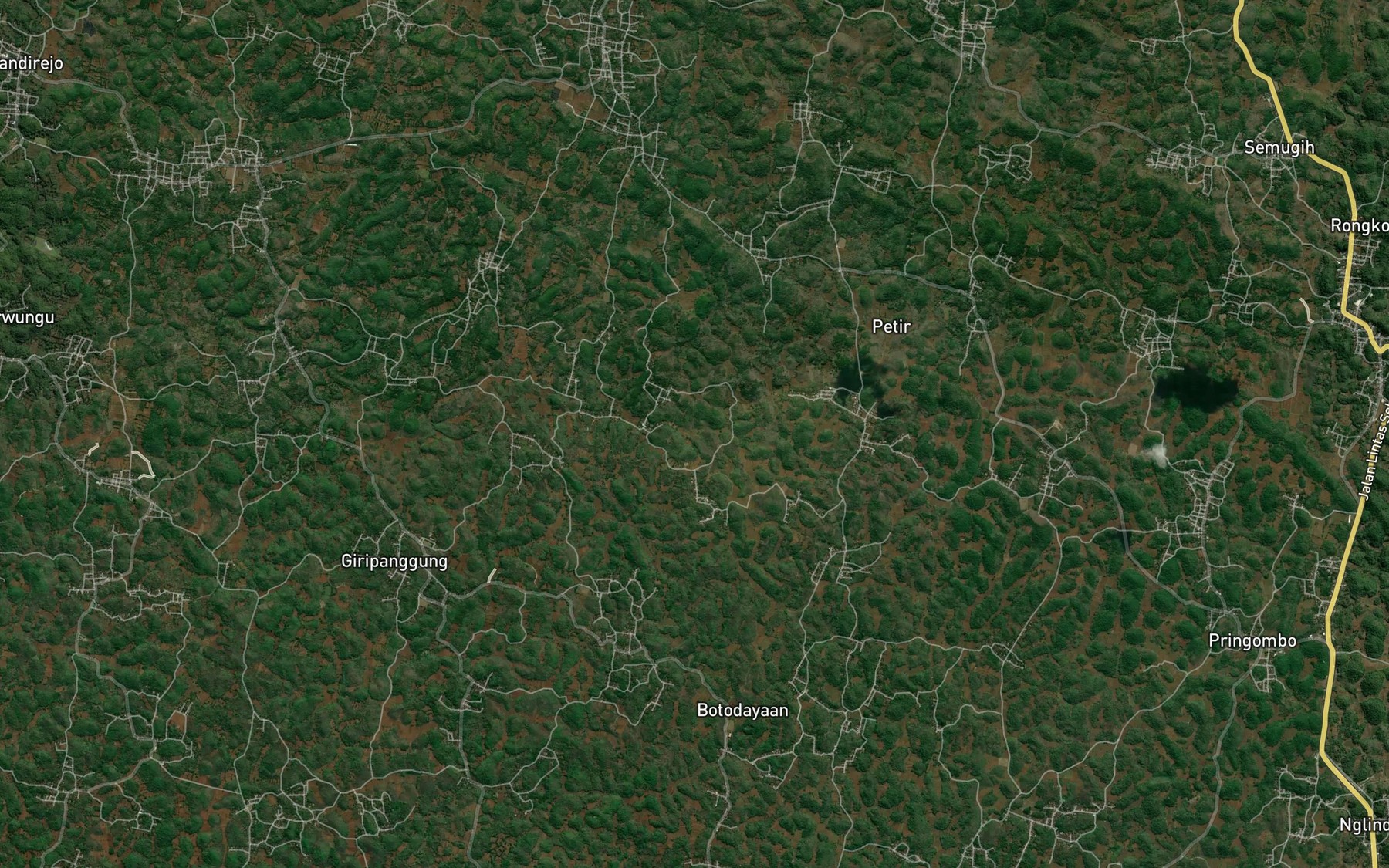 Satellite map of the Telaga Wuluh