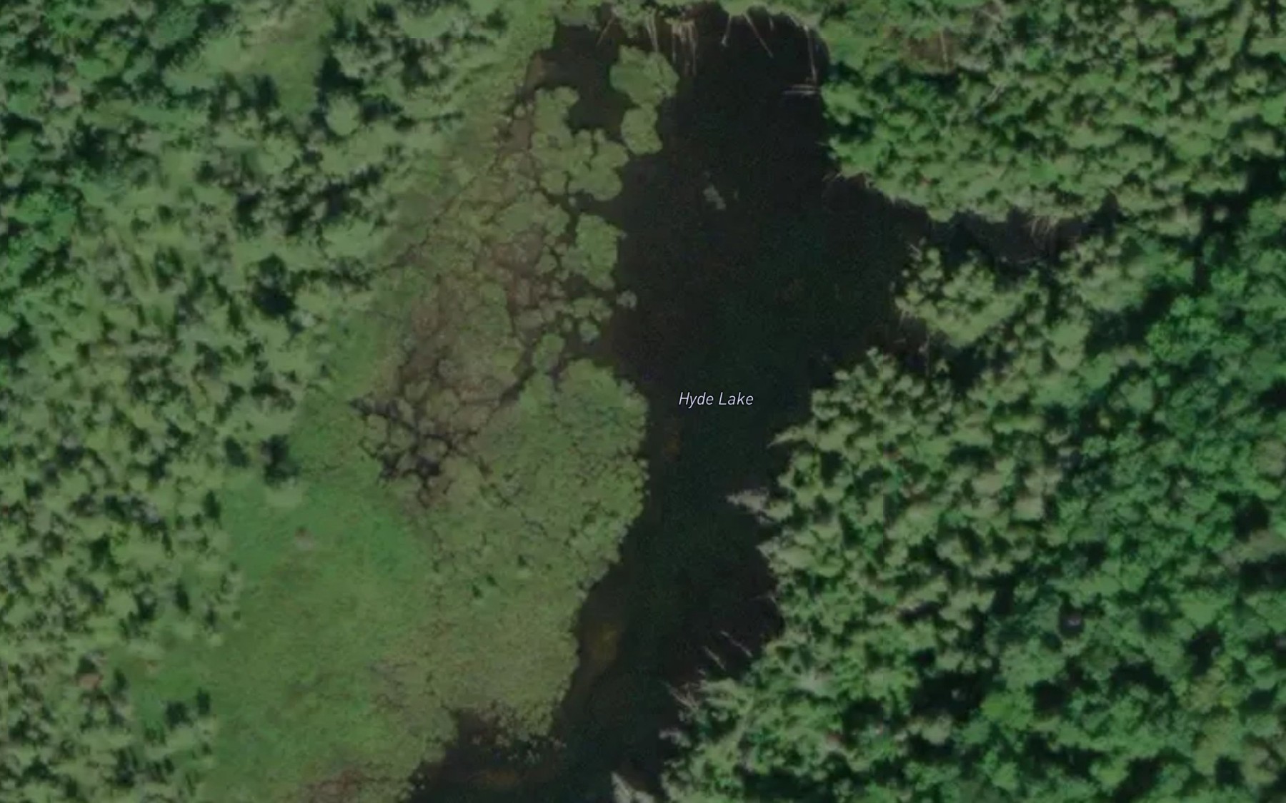Satellite map of the Hyde Lake