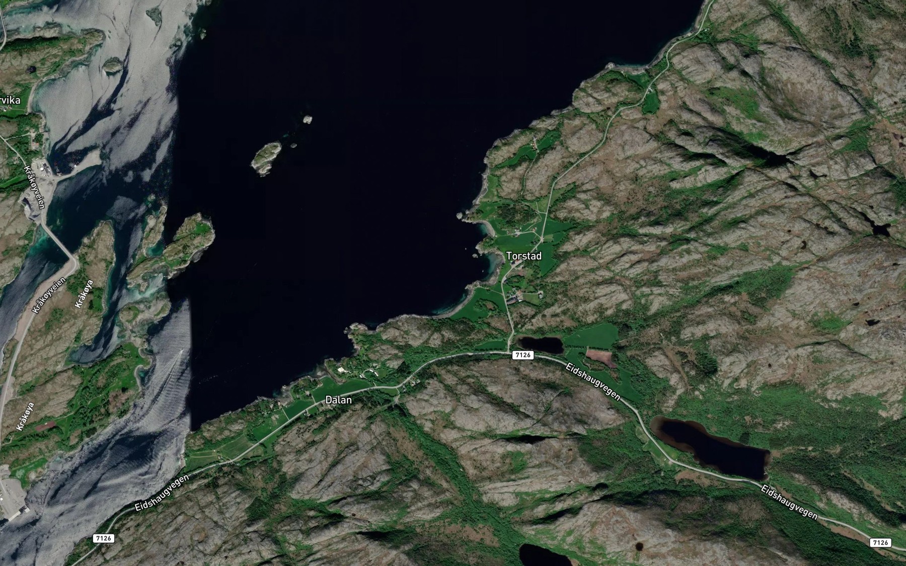 Satellite map of the Torstadvika
