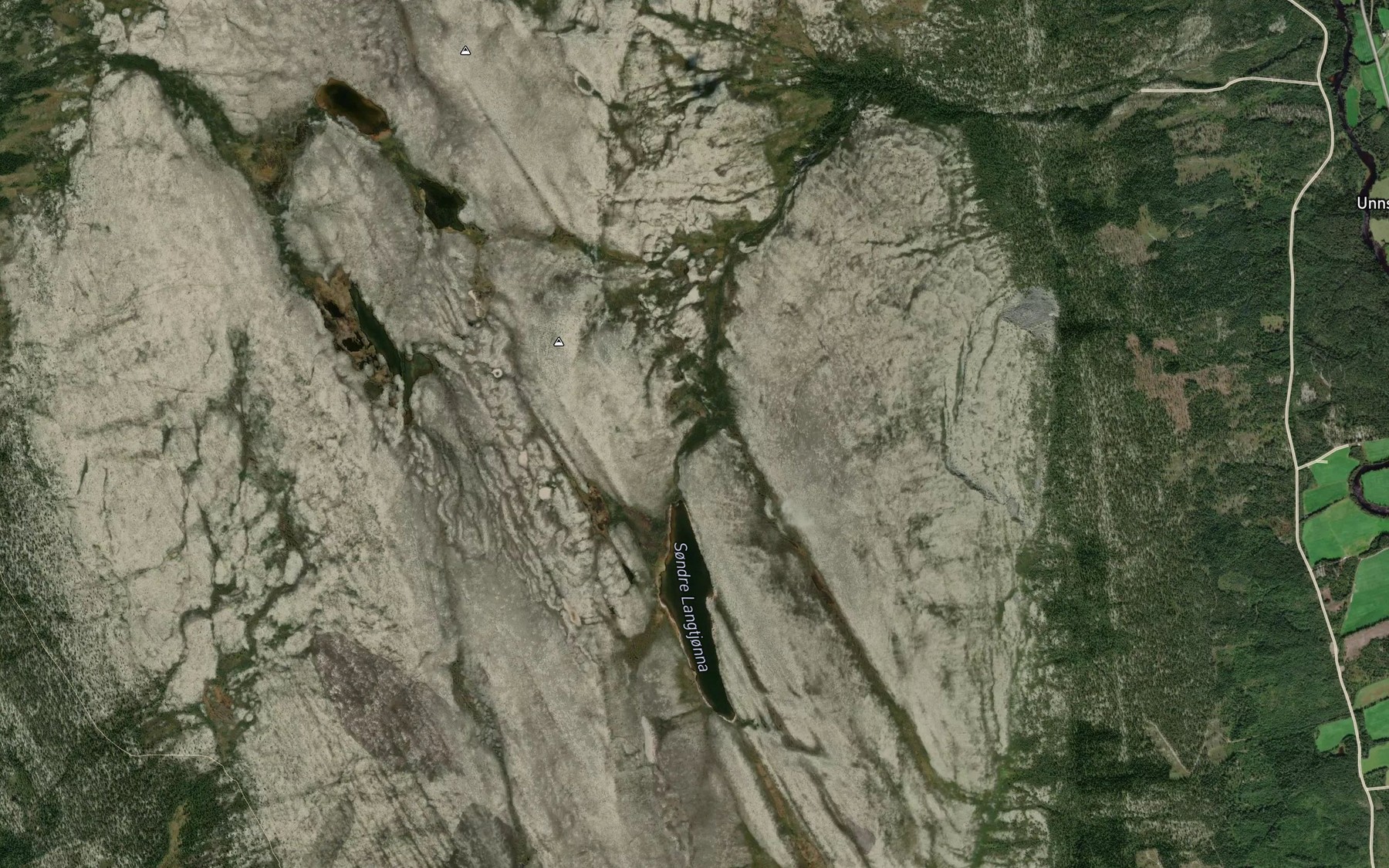 Satellite map of the Langtjonnbekken