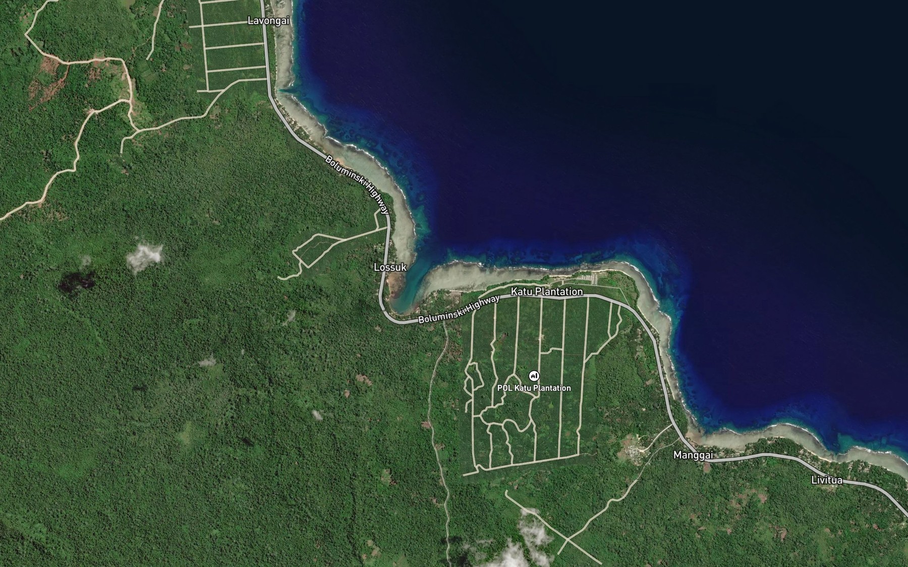 Satellite map of the Lossuk River