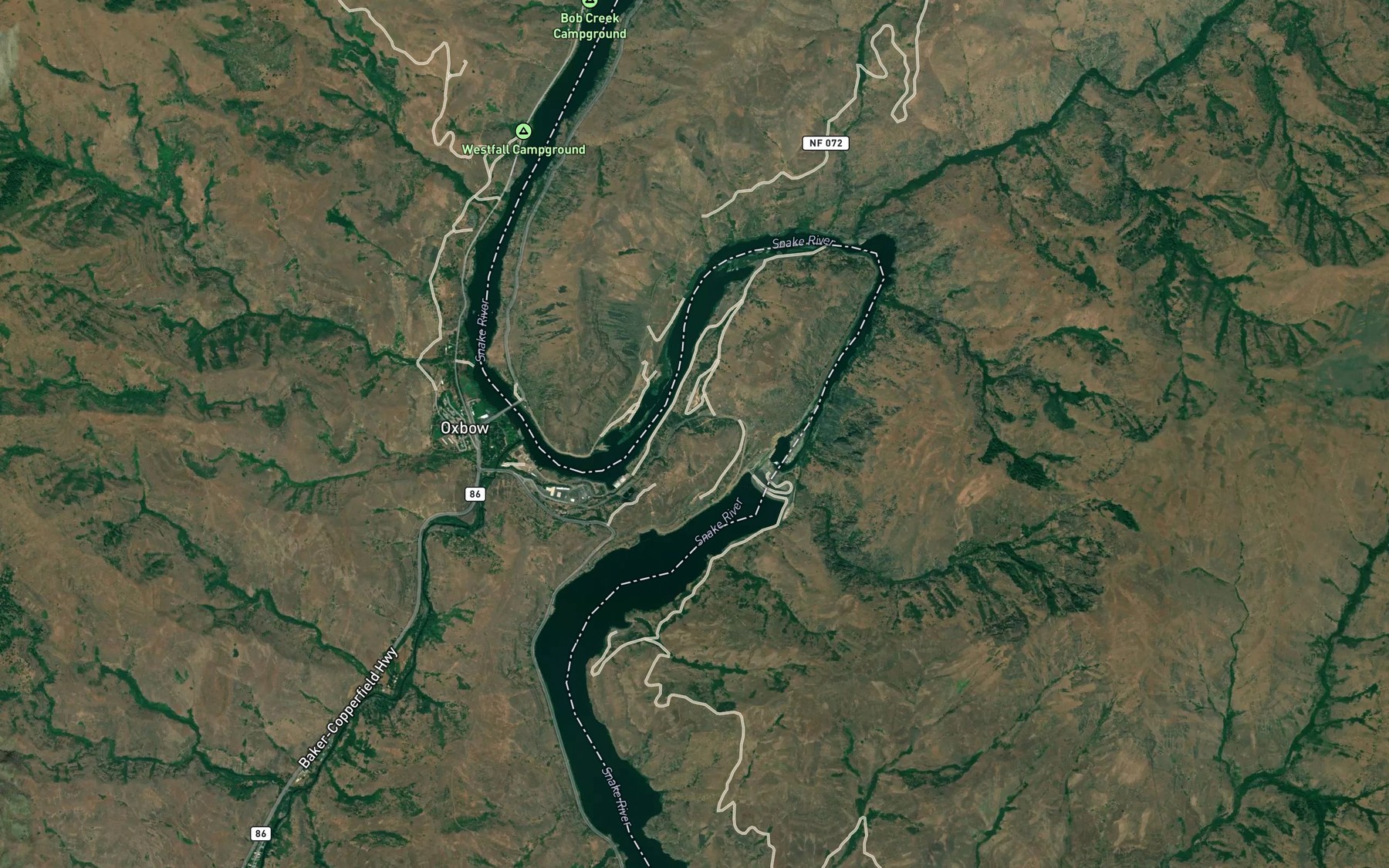 Satellite map of the The Oxbow