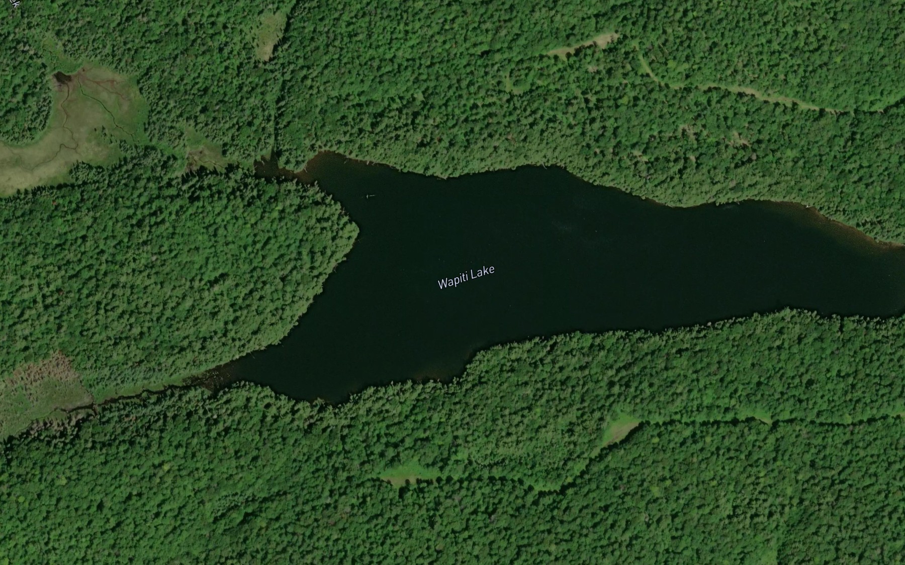 Satellite map of the Wapiti Lake