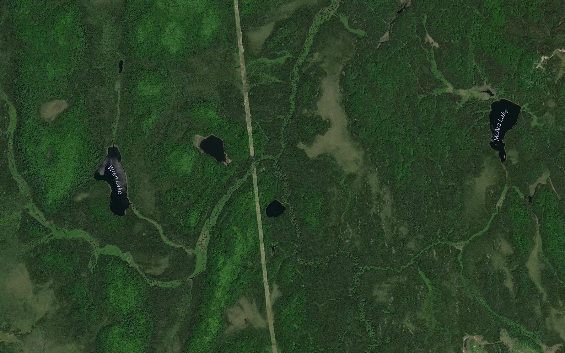Satellite map of the Wren Creek