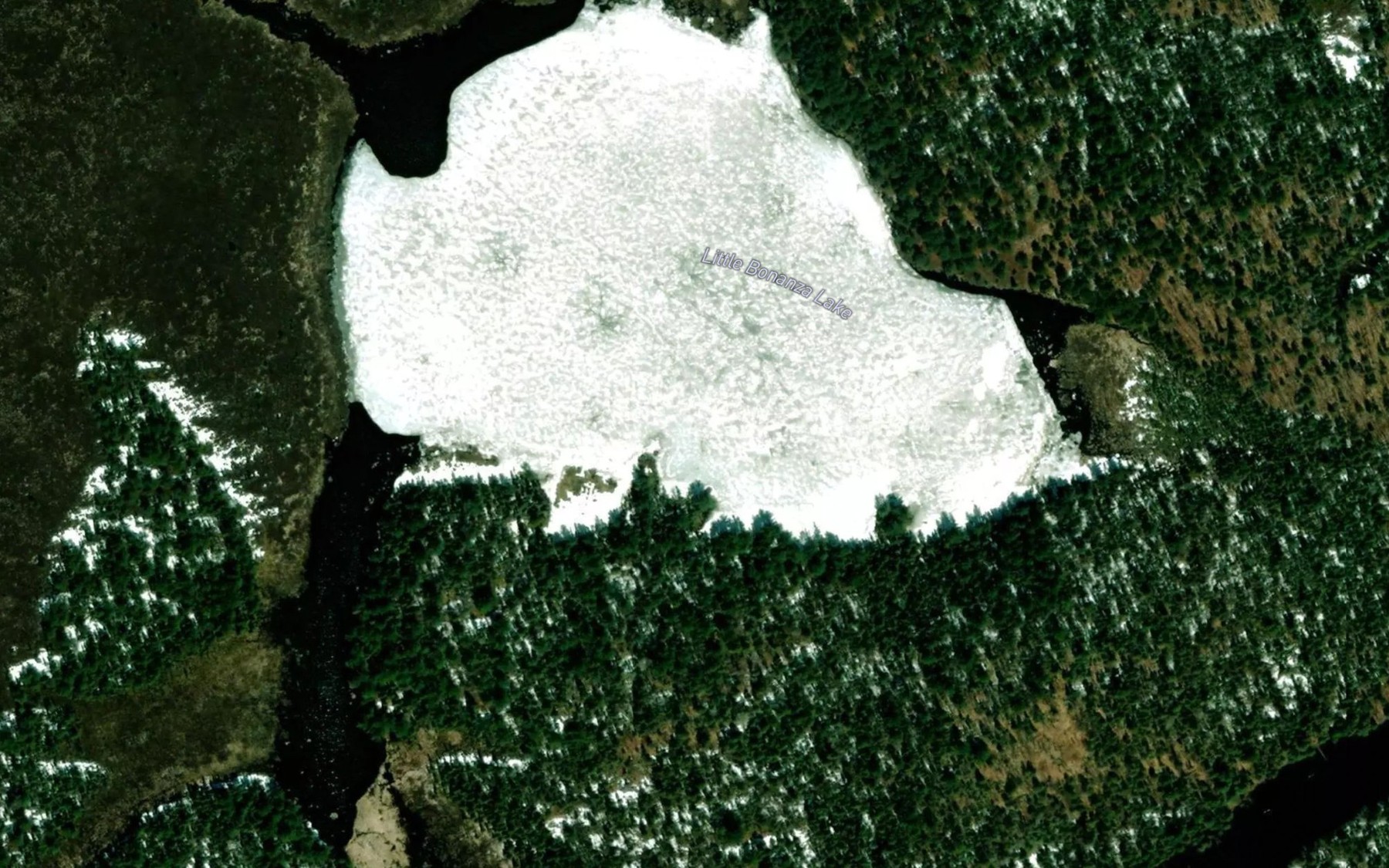Satellite map of the Little Bonanza Lake