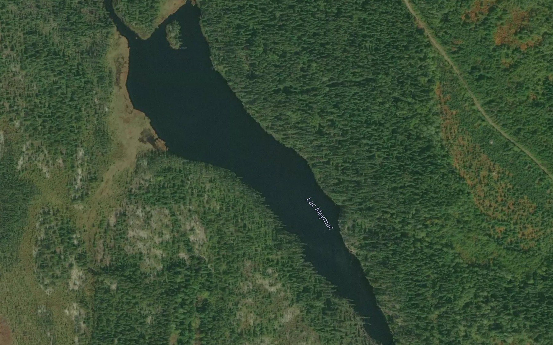 Satellite map of the Lac Meymac