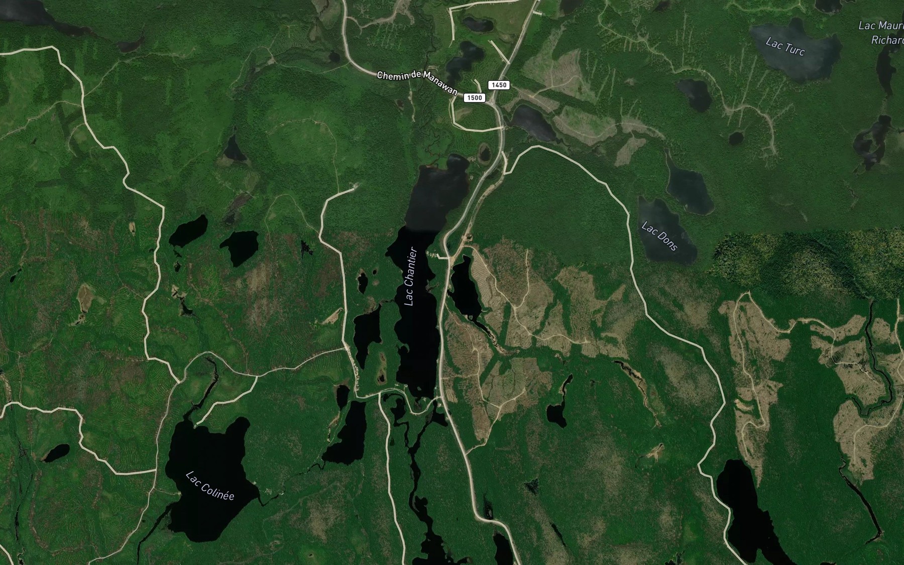 Satellite map of the Lac Simon