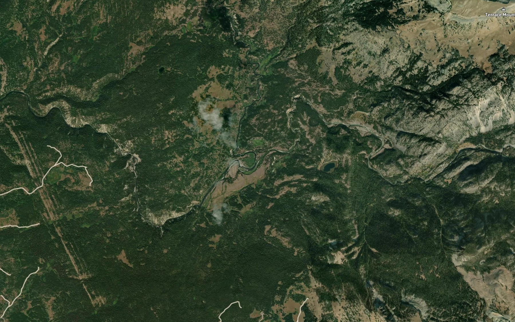 Satellite map of the South Buffalo Fork