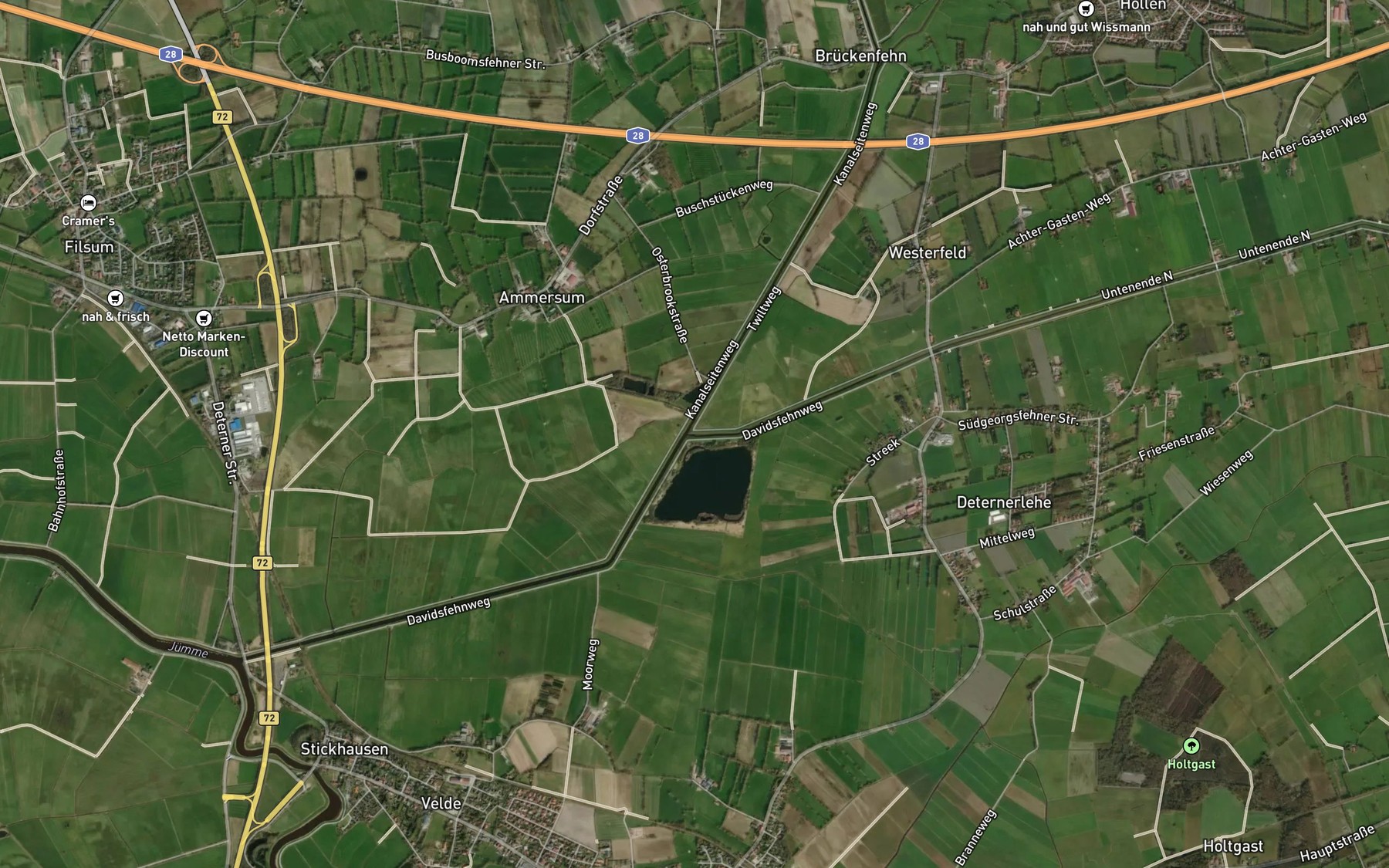 Satellite map of the Sudgeorgsfehnkanal