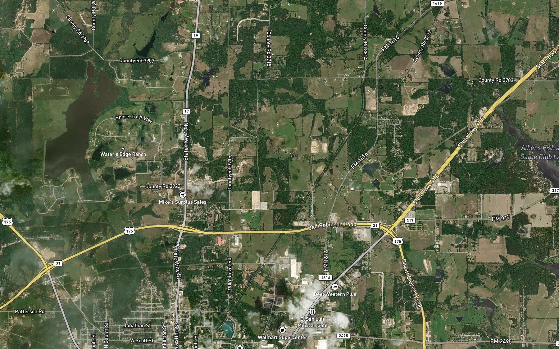 Satellite map of the Kemp Lake