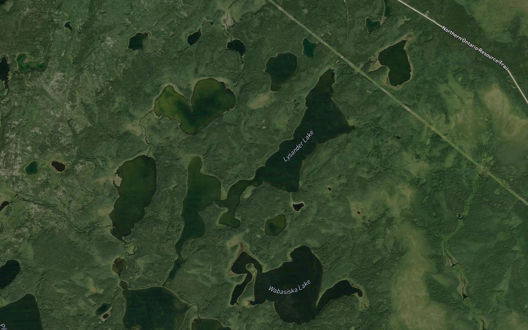Satellite map of the Lysander Lake