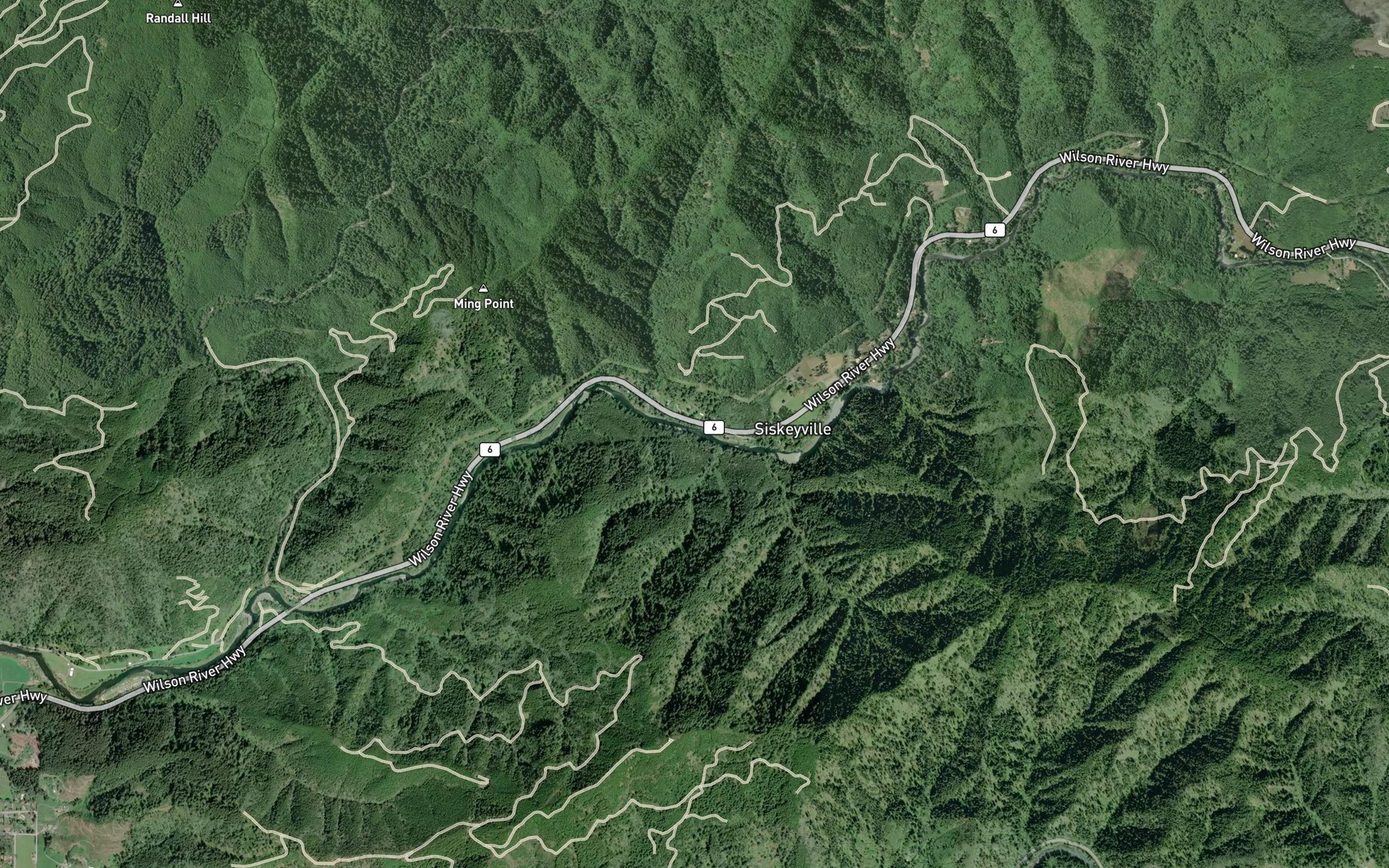 Satellite map of the Deadman Creek