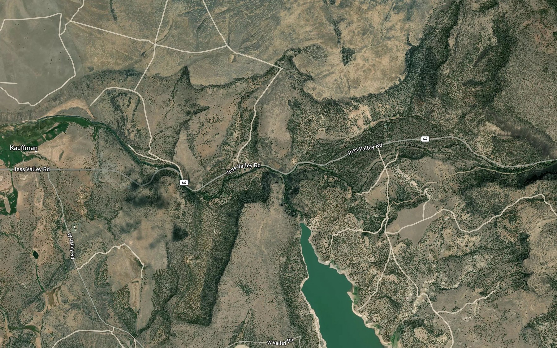 Satellite map of the West Valley Creek